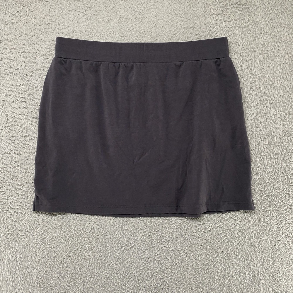 Cozy Earth Skirt Womens XL Gray Bamboo Viscose Jersey Knit Pull On Casual